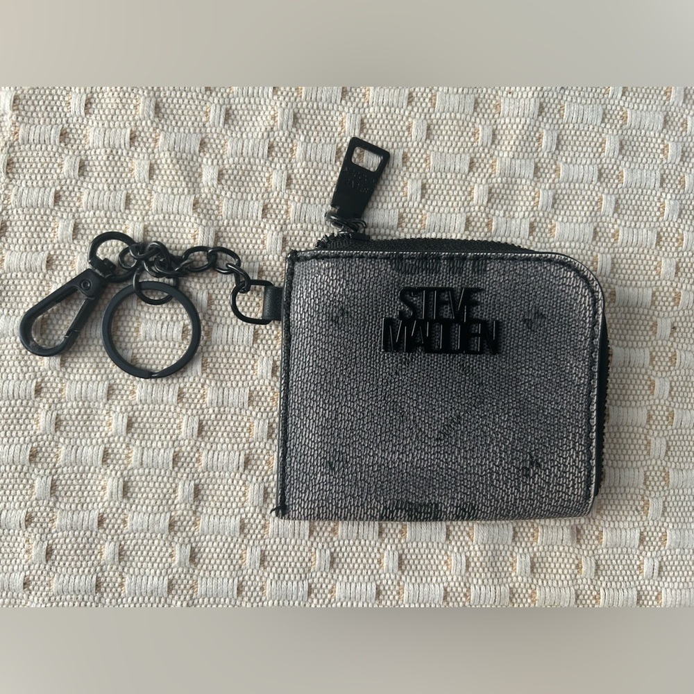 Steve Madden Black and Gray Coin Pouch - Picture 1 of 5